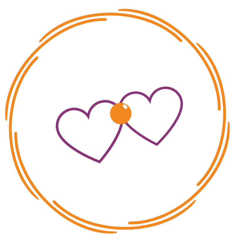 Kuvituskuva, jossa kaksi sydäntä yhdessä.