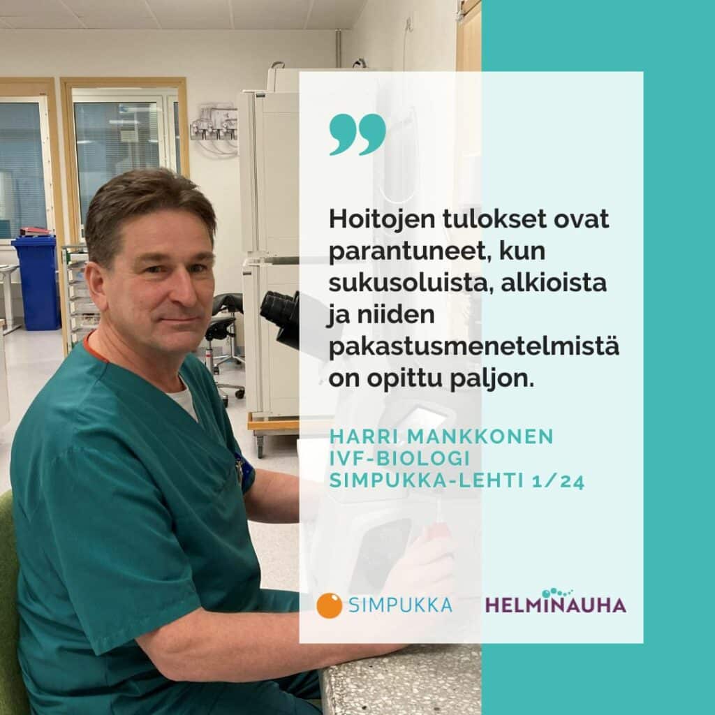 Harri Mankonen laboratoriossa.
