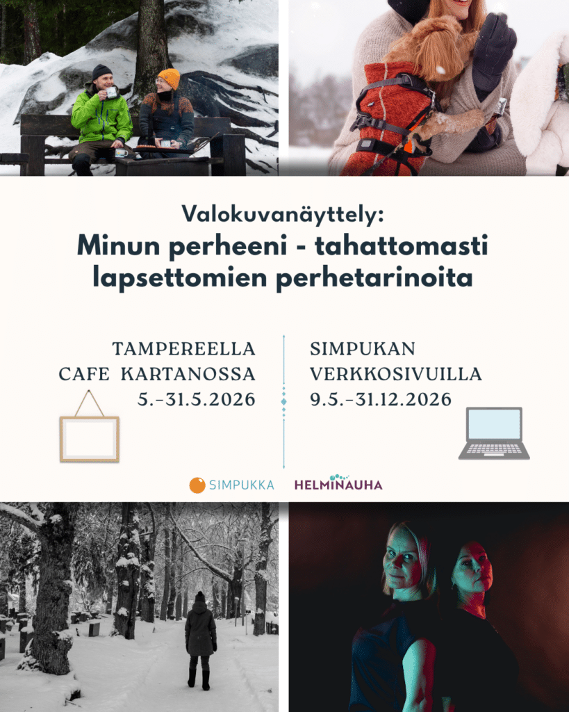 Simpukan valokuvanäyttely: Minun perheeni – tahattomasti lapsettomien perhetarinoita.