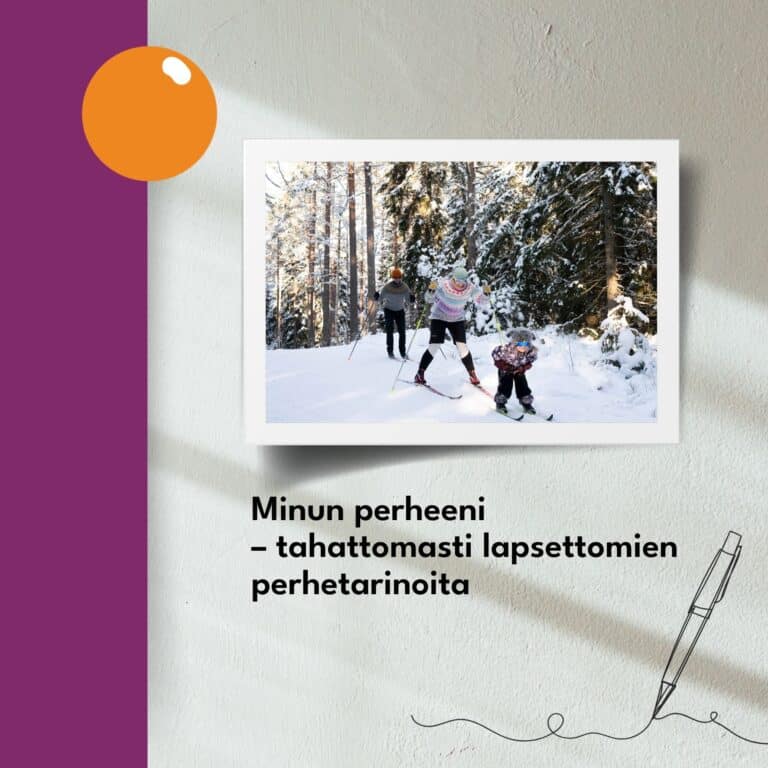 Teksti: Minun perheeni - tahattomasti lapsettomien perhetarinoita. Kuvassa Emilian perhe.