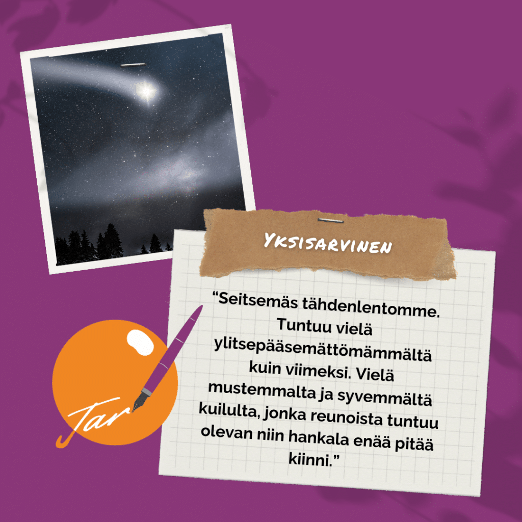 Tarinoita lapsettomuudesta: “Seitsemäs tähdenlentomme. Tuntuu vielä ylitsepääsemättömämmältä kuin viimeksi. Vielä mustemmalta ja syvemmältä kuilulta, jonka reunoista tuntuu olevan niin hankala enää pitää kiinni.”