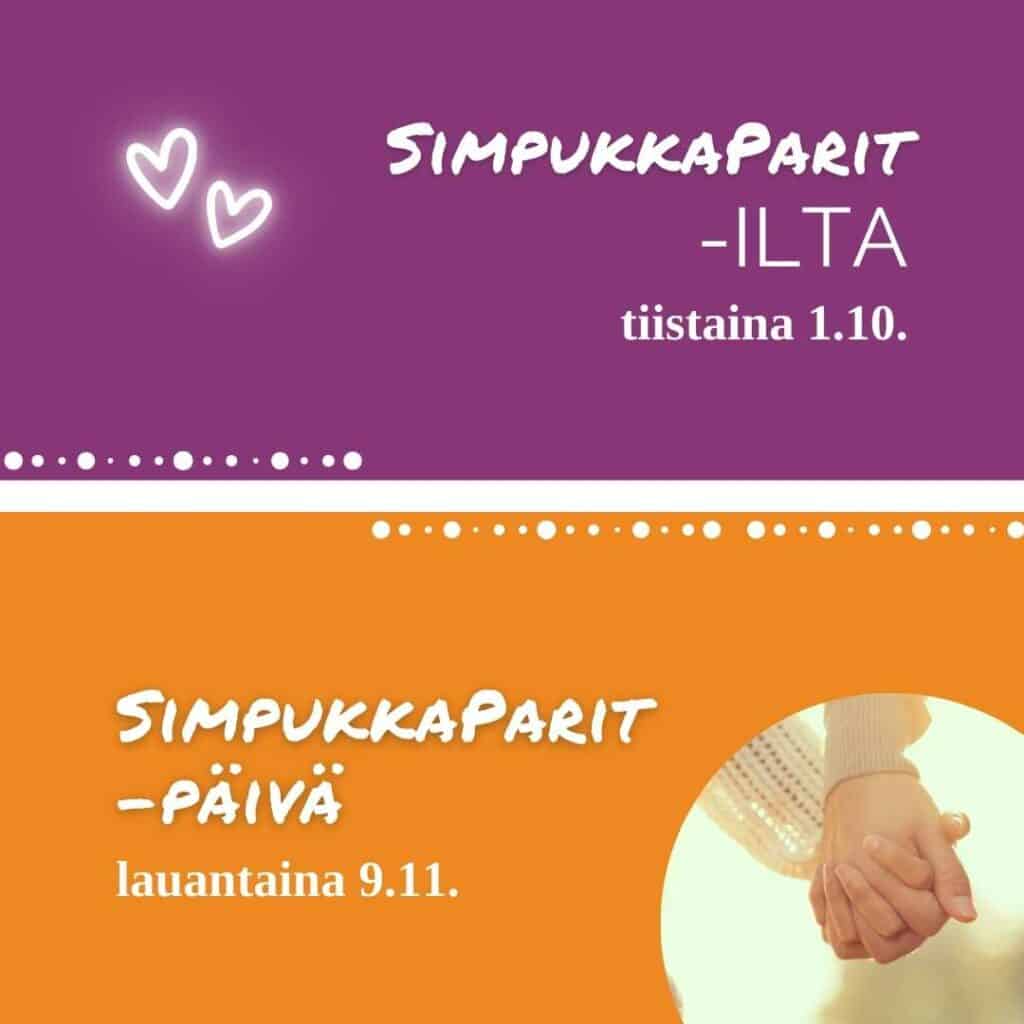 SimpukkaParit-ilta tiistaina 1.10. SimpukkaParit-päivä lauantaina 9.11.