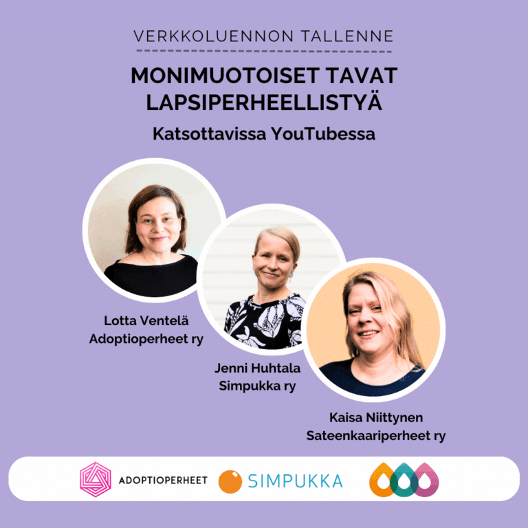 Verkkoluennon tallenne: Monimuotoiset tavat lapsiperheellistyä