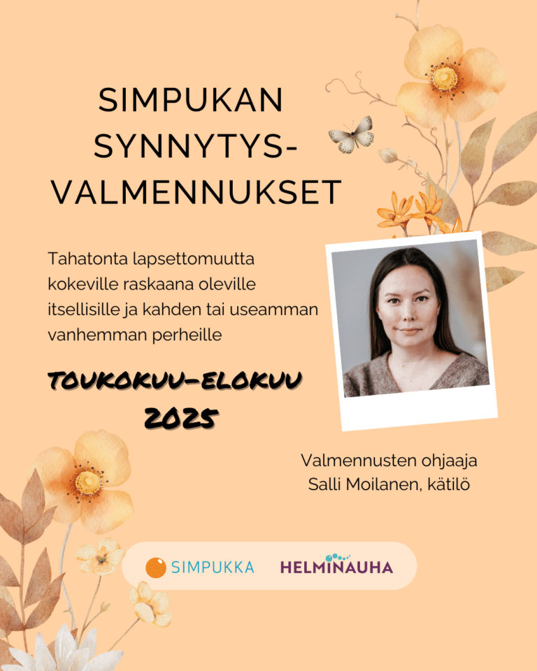 Simpukan synnytysvalmennukset tahatonta lapsettomuutta kokeneille kevät-kesällä 2025
