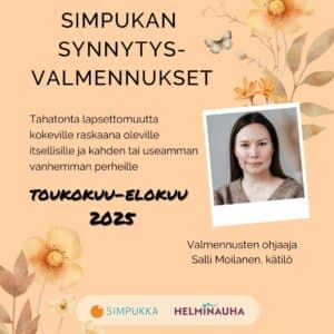 Simpukan synnytysvalmennukset toukokuu-elokuu 2025