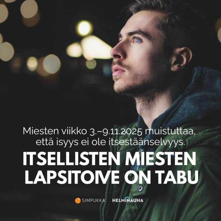 Itsellisten miesten lapsitoive on tabu. Miesten viikko 3.–9.11.2025 muistuttaa, että isyys ei ole itsestäänselvyys.